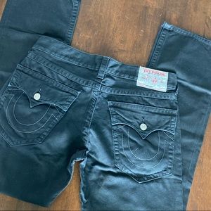 True Religion Black Straight Leg Jeans